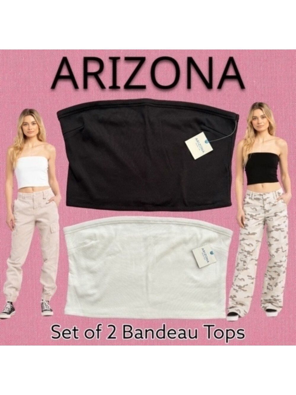 ARIZONA Cropped Bandeau Tube Tops-Set of 2 - NWT/XXL Jr.